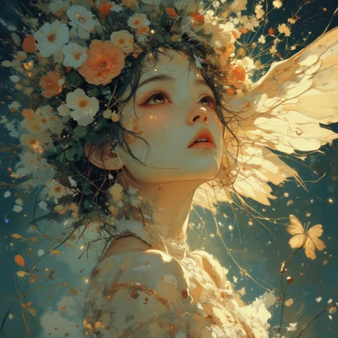 By Theaicolab, A Digital Illustration Shoot Dreamy Otherworl... — FLUX AI Prompt: By theaicolab, a digital illustration shoot {Dreamy otherworldly portraits, deli...