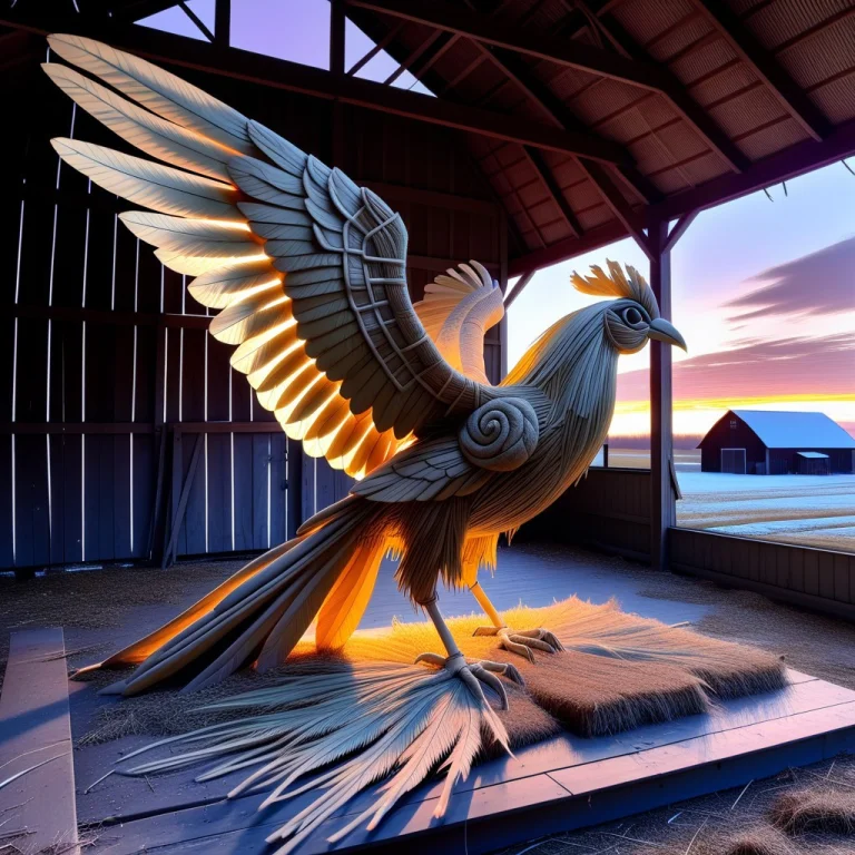 A Gigantic Mechanical Bird Sculpture Handcrafted Entirely Fr...