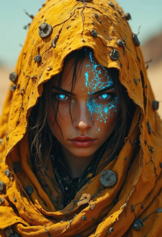 A Captivating Cinematic Close-up Of A Mysterious, Hooded Fig...