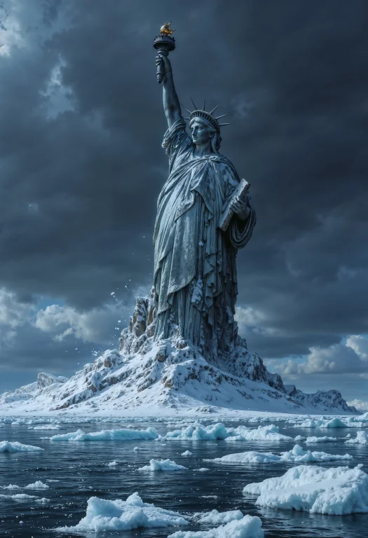 A Dramatic And Apocalyptic Style, Featuring A Frozen Landsca...