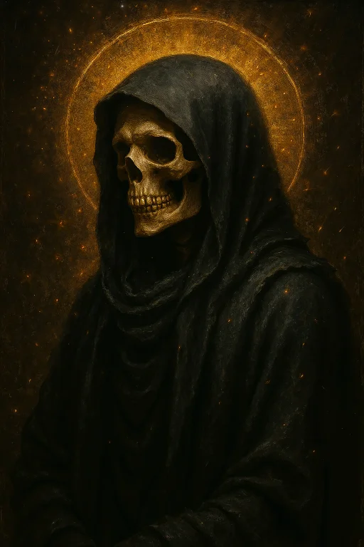 Grim Reaper, Portrait, Mystic Halo, Black Robe With Hood, Sp...