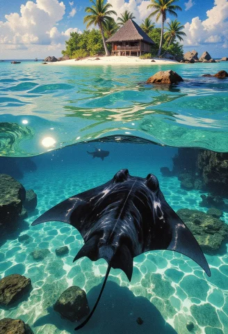 Create A Breathtakingly Beautiful Image Of The Following Par... — FLUX AI Prompt: Create a breathtakingly beautiful image of the following paradisiacal beach scen...