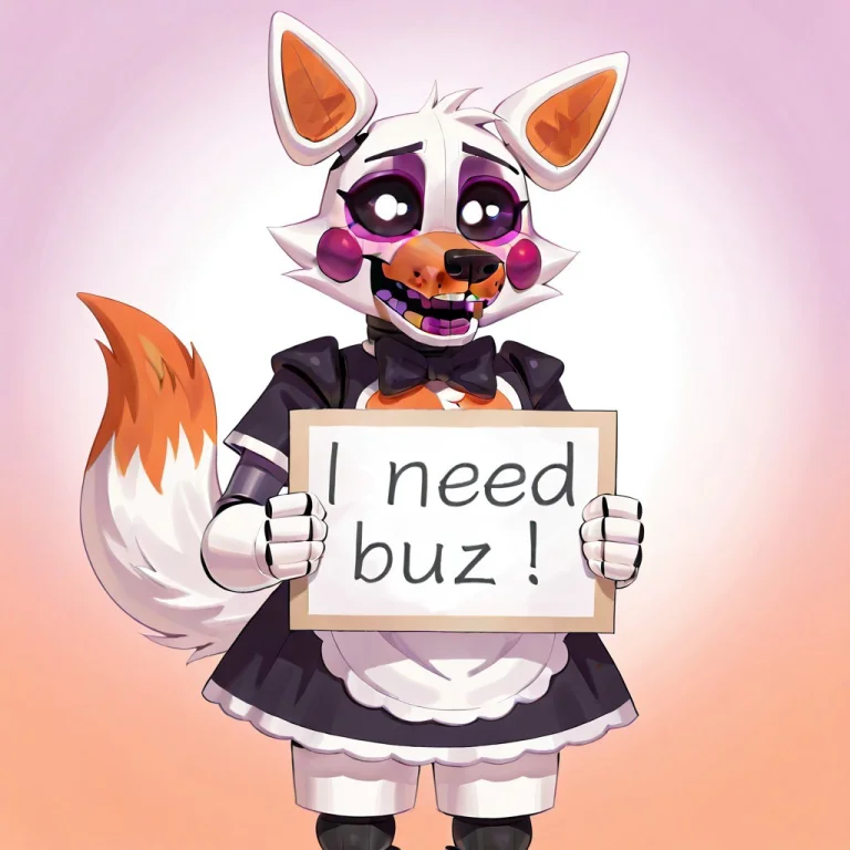 Maid Dress, White Pupils,black Scelera,orange Tipped Tail,fo...