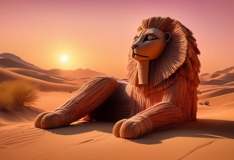 A Colossal Egyptian Sphinx Statue Entirely Built From Straw...