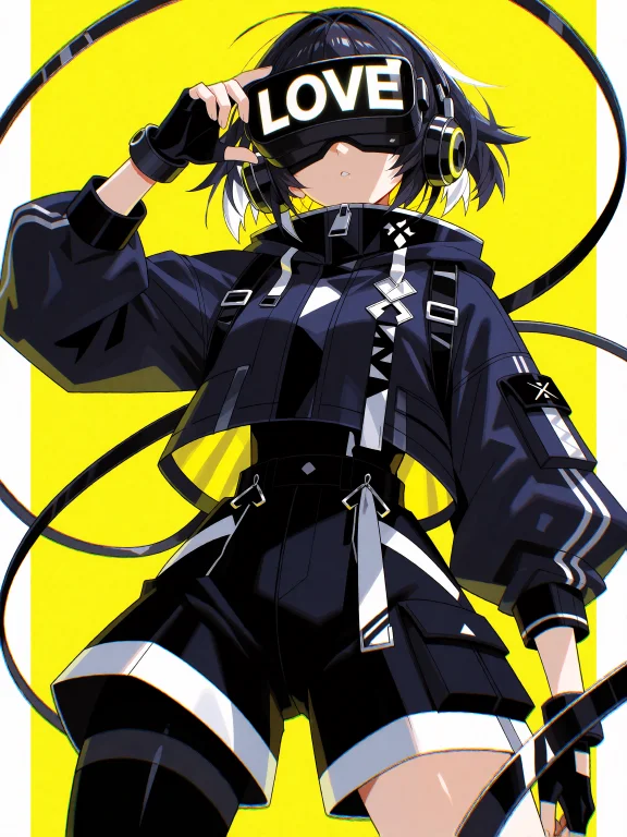 Stylized Techwear Character In A High-contrast Modern Vector...