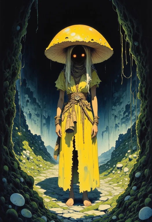 Studio Ghibli Dark Fairytale, Intricate Expressionistic Port...