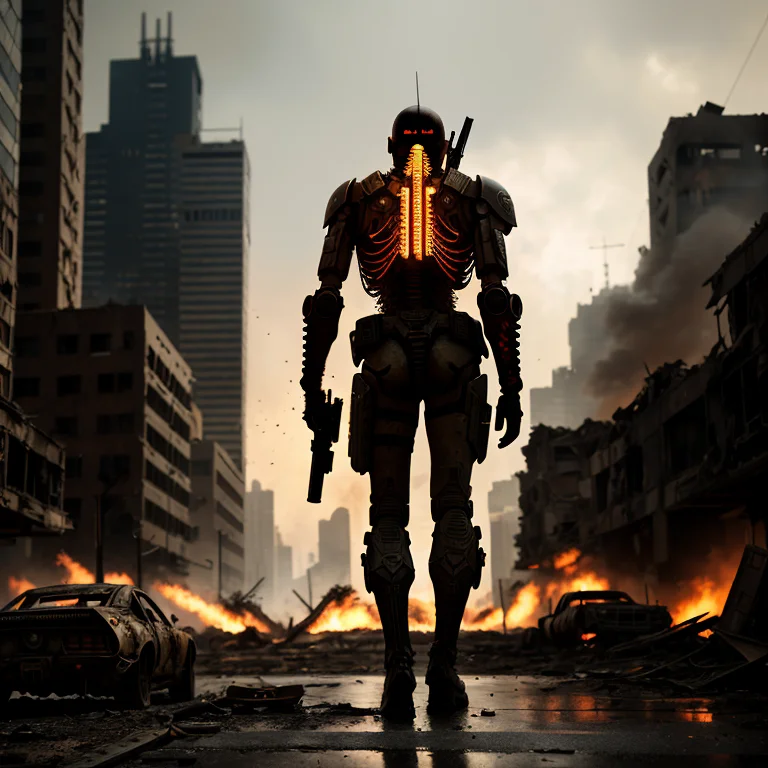 Postapocalypse, War Photography, Ground Level Shot, Rear Ang...