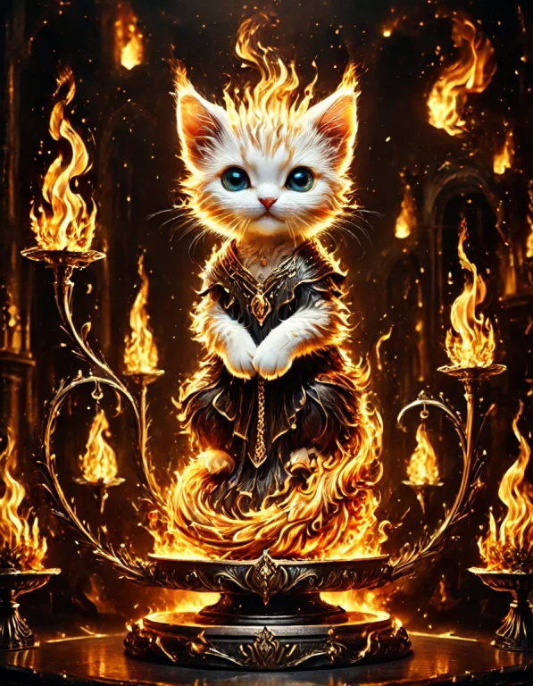 Cartoon Kittens Sitting On The Scales Of Justice Flamestyle,...