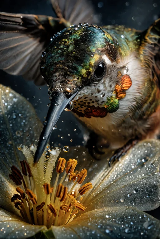 Extreme Slow-motion Wildlife Photograph Capturing A Hummingb...