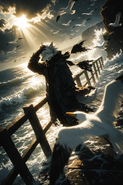 A Dramatic, Cinematic Anime Illustration Captured In A Tilte...