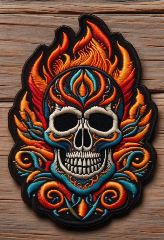 Ral-embroideredpatch, Embroidered Patch Design Of A Flaming...