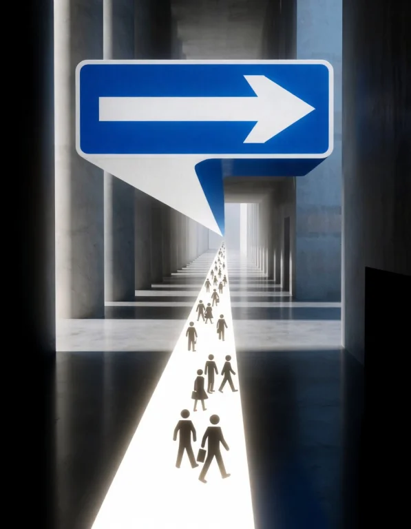 A Rectangular Blue One-way Arrow Sign Becomes An Impossible...