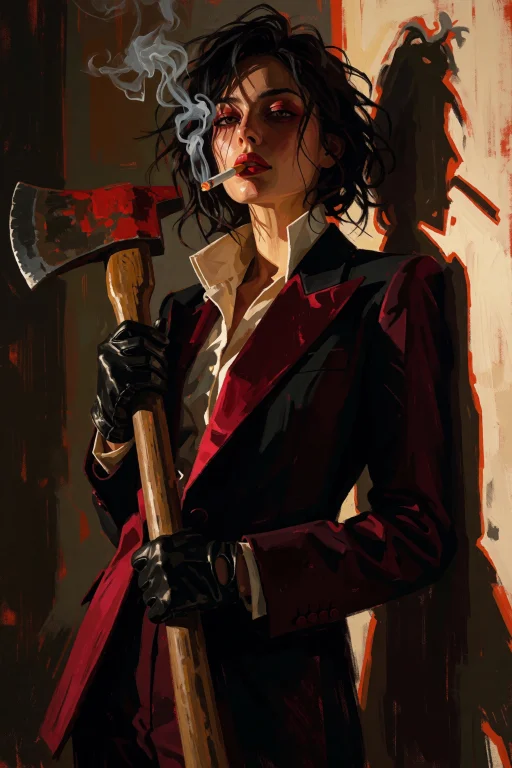 A Cinematic Digital Painting Depicting A Woman With Dishevel...