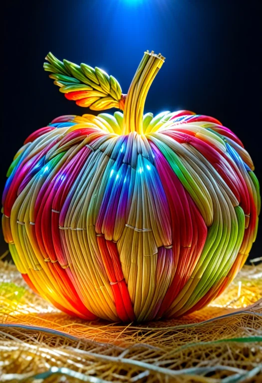 Apple, Hay Apple, Apple Made Of Straw And Hay, Colorful, , S...