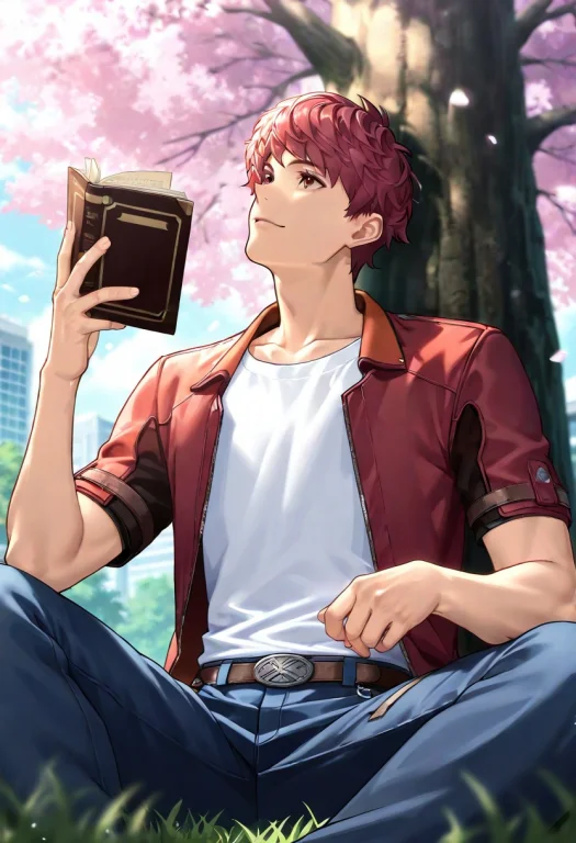Solo, View From Below, 1boy, Lukas,red Hair,red Eyes, Modern...