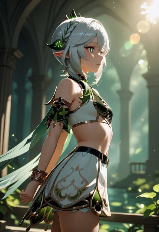 Lazypos, Side View, Solo, 1girl Nahidagenshin Impact Eyes1.4...