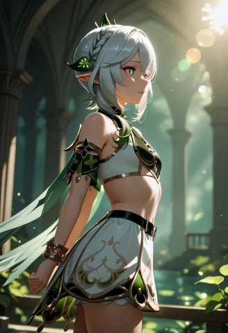 Lazypos, Side View, Solo, 1girl Nahidagenshin Impact Eyes1.4... — Stable Diffusion AI Prompt: lazypos, side view, solo, 1girl Nahida(Genshin impact) (eyes:1.4), outfit, small...