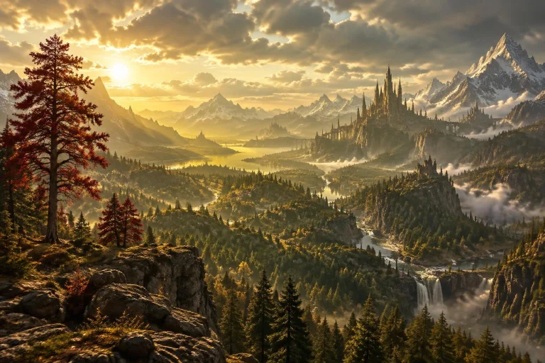 Masterpiece, Epic Landscape, Cloudy Sky, Majestic, Fantasy L...