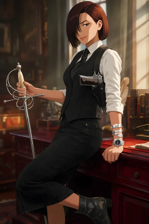Subject And Action A Tall, Slender Woman In Her Mid-30s Stan...