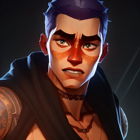 Arcane Style Fractalism Full Body Portrait Of A Hunky, Skele... — Stable Diffusion AI Prompt: arcane style; fractalism full body portrait of a hunky, skeletal, Disgusted Tank...