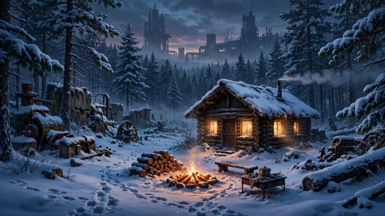 A Cinematic Polished 2d Digital Illustration Of A Cozy Isola...