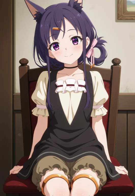Indoors, Anime Screencap, 1girl, Solo, Pcrkiiri, Purple Hair...