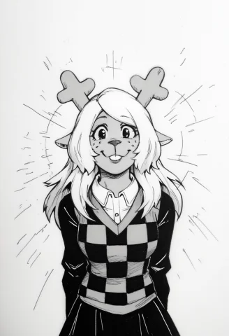 Pencilsketch1.2, Messy Lines, Greyscale, Traditional Media,... — Stable Diffusion AI Prompt: (Pencil_Sketch:1.2, messy lines, greyscale, traditional media, sketch), black an...