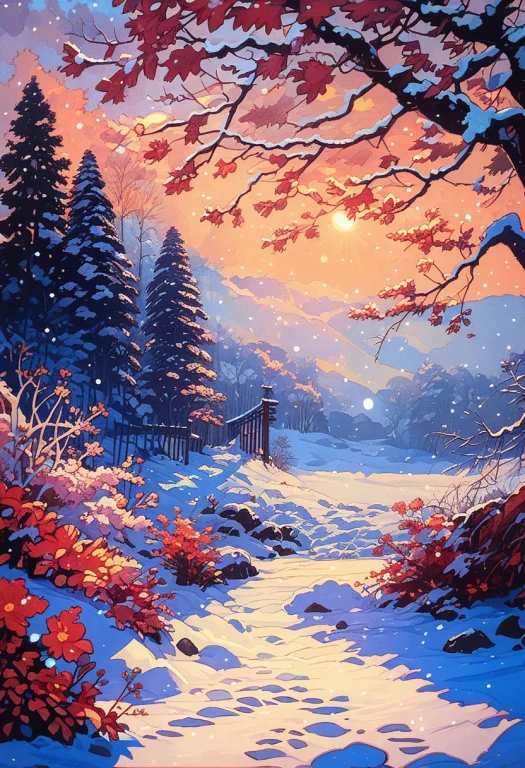 Score9, Score8up, Score7up, Snow, Winter, Bright Sun, Japane...
