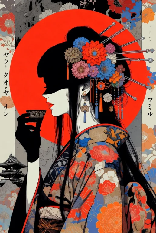 This Is A Digital Illustration Of An Anime-style Woman With...
