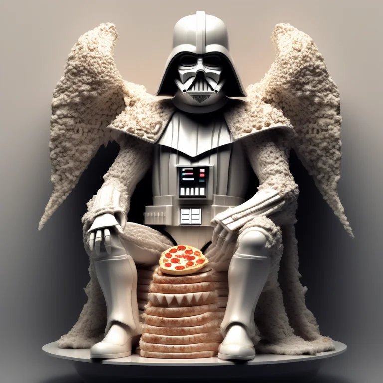 Darth Vader Seated On A Tooth-built Toilet, Holding One Tria...