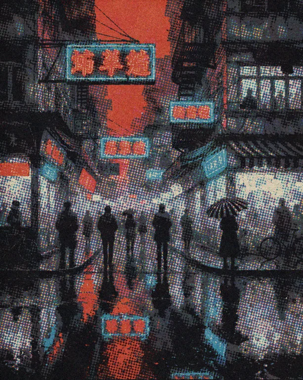 N0vuschr0ma Style A Hong Kong Street Rendered In The Precise...