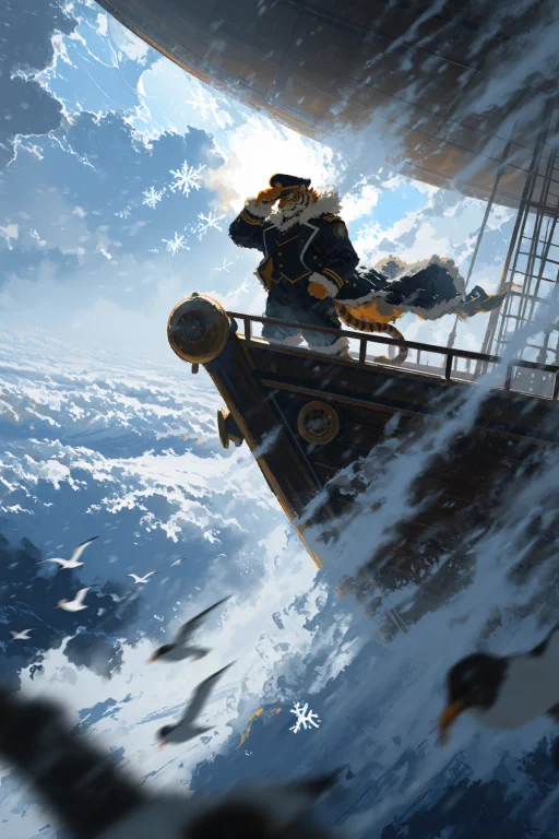 A High-velocity Steampunk Anime Concept Painting In An Extre...
