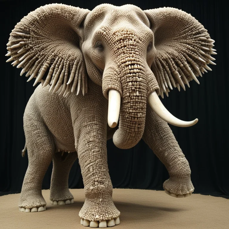 Madefromteef,made Of Teeth, An Animal, Elephant ,a Display S...