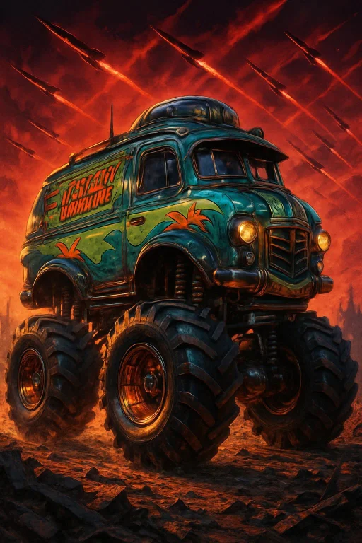 Mystery Van From Scooby Doo Monster Truck, Dieselpunk Style,...