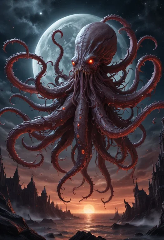 Fantasy, Horror Fantasy, During The Lunar Eclipse A Conjunct...