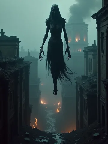 A Demonic Creature Assassin, Cloaked In Shadow, Silently Sta... — Stable Diffusion AI Prompt: A demonic creature assassin, cloaked in shadow, silently stalks its prey through...