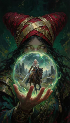 A Dark And Mystical Fantasy Illustration. Only The Sorceress... — Stable Diffusion AI Prompt: A dark and mystical fantasy illustration. Only the sorceress's eyes are visible...