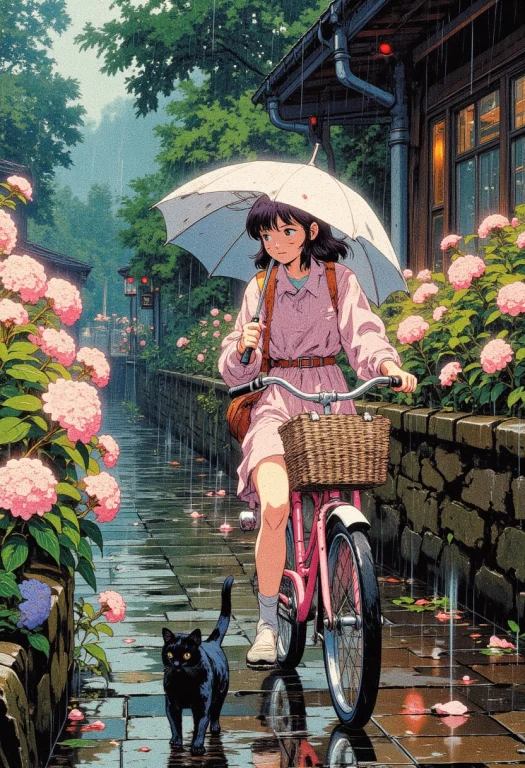 Create An Image Of The Following Peaceful Rain Scene A Sweet...