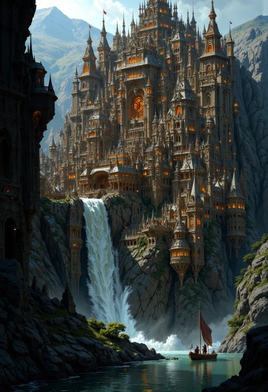 A Sprawling, Intricate City Built Into A Rocky Cliffside, Il...