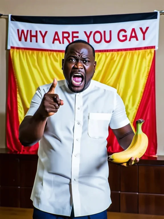 Ugandan Pastor Shouting And Pointing At The Viewer While Hol...
