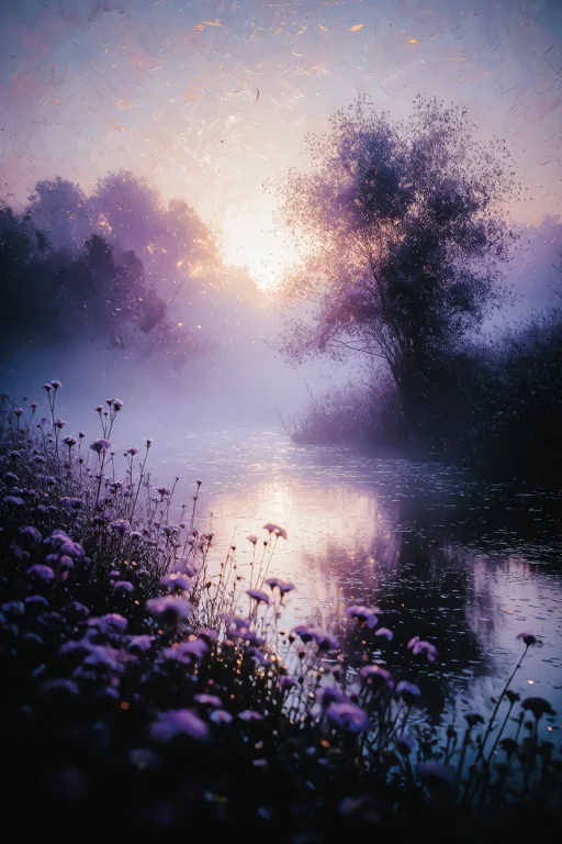 Zidiusart, Create A Serene Oilpainting Style Landscape Of A...