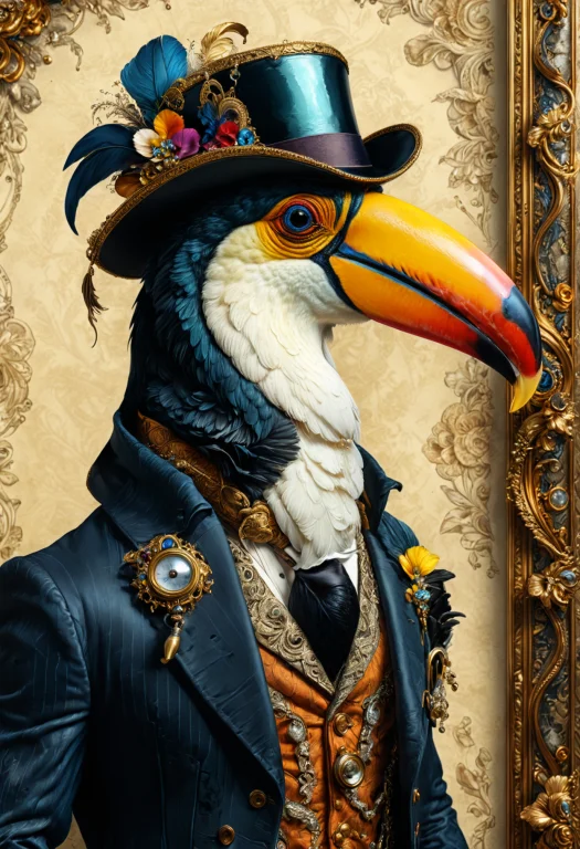Award Winning Digital Art, Side Portrait Of Sophisticated To...