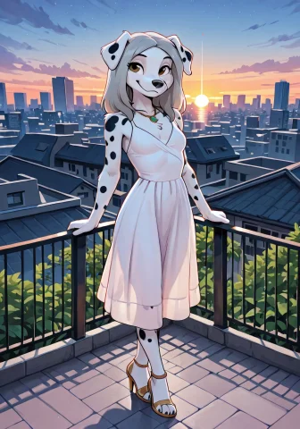 Cdalmatian, White Ears, Solo, Anthro Dog, Furry, Female Furr... — Stable Diffusion AI Prompt: c((Dalmatian)), white ears, solo, anthro dog, furry, female furry, animal ears,...