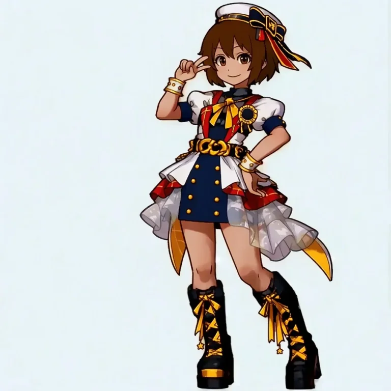 Knmp019popmas, 1girl, Solo, Brown Hair, White Background, Br...