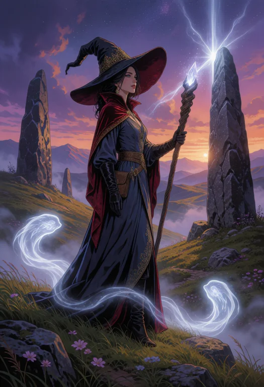 A Vibrant Fantasy Illustration Style Blending Painterly Atmo...