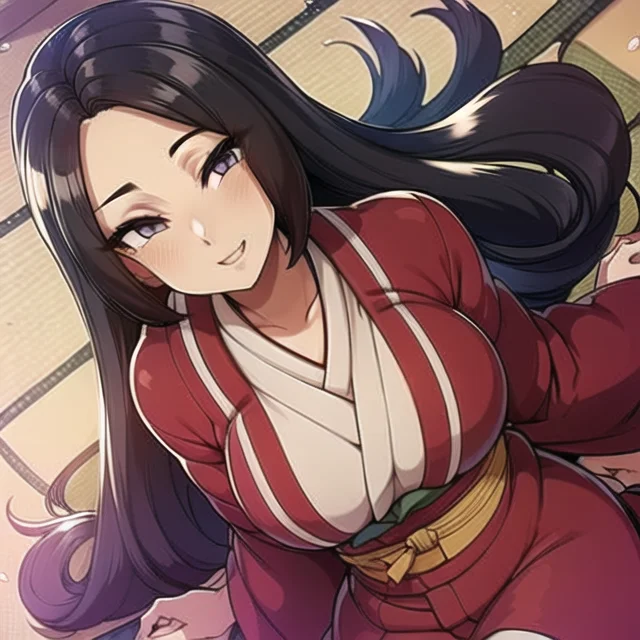 1girl, Japanese Clothes1.2, Long Hair , From Above Loramerun...