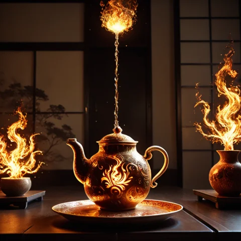 Score9, Score8up, Score7up, A Serene Tea Ceremony, Hands Pou... — Stable Diffusion AI Prompt: score_9, score_8_up, score_7_up, a serene tea ceremony, hands pouring from an ir...
