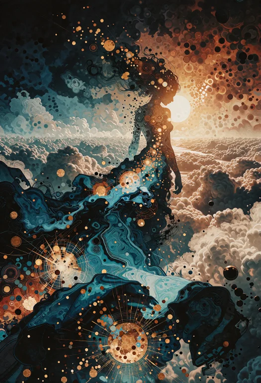 An Evocative, High-contrast Digital Painting Depicting A Wom...