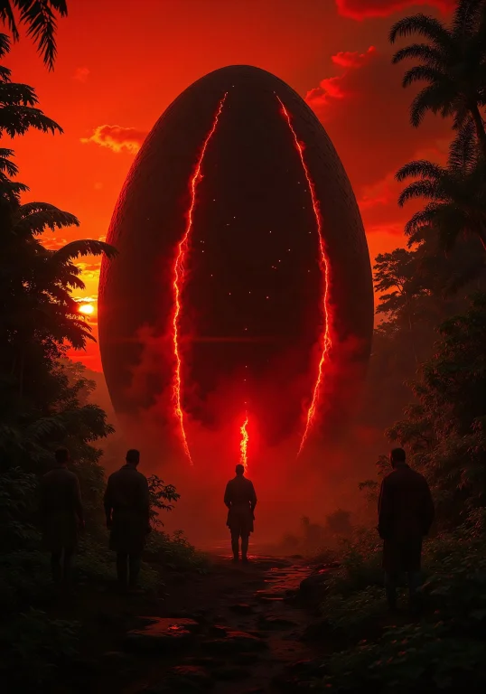 Massive, Lava-filled Egg-shaped Object Dominates The Landsca...