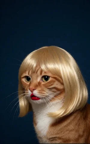 A Minimalist, High-contrast Studio Portrait Captures An Oran... — Stable Diffusion AI Prompt: A minimalist, high-contrast studio portrait captures an orange tabby cat wearing...